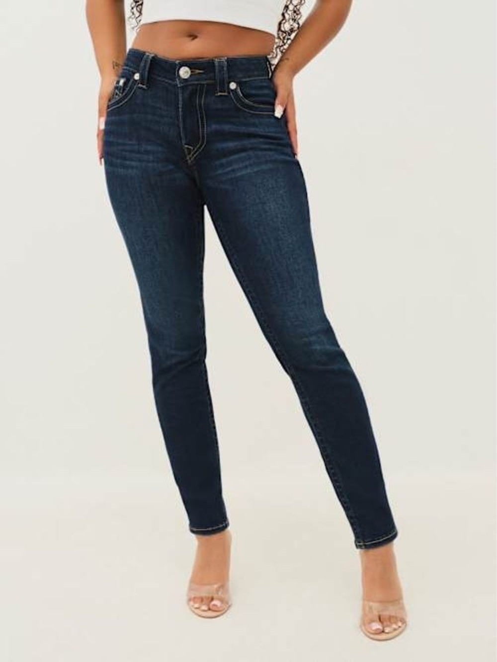 True Religion Dark Indigo High-Rise Skinny Jeans